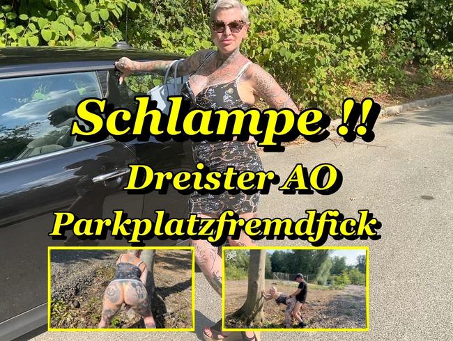 Schlampe!!Dreister AO Parkplatzfremdfick