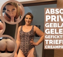 Vollkommen privat! Geblasen, geleckt, gefickt! Nass tropfende Creampie-Muschi!