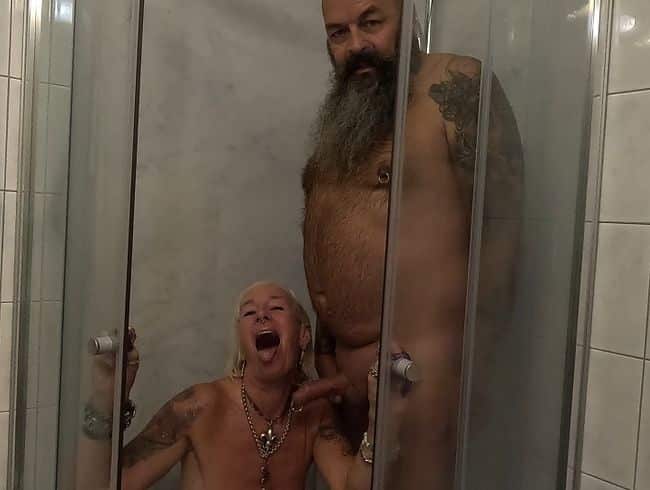 BJ in the shower and showers in the hotel room