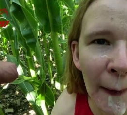 Cheap teen slut gets fuck and facial in the cornfield