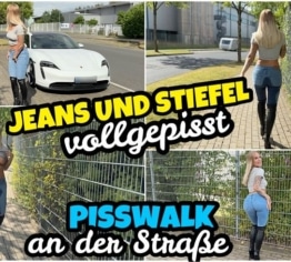 JEANS AND BOOTS pissed on | PISSWALK on the street