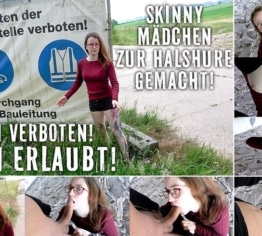 EINTRITT VERBOTEN! BLOWJOBS ERLAUBT! Skinny Girl verwandelt sich in eine Kehlkopfhure