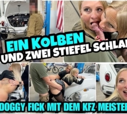 1 Kolben und 2 BOOTS SLUTS | Doggy FUCK mit dem Automechaniker