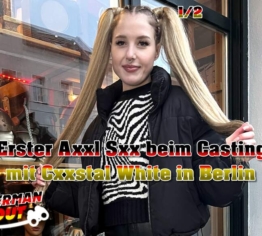 GERMAN SCOUT - Erster Anal Sex beim Casting für Crystal White in Berlin Teil 1